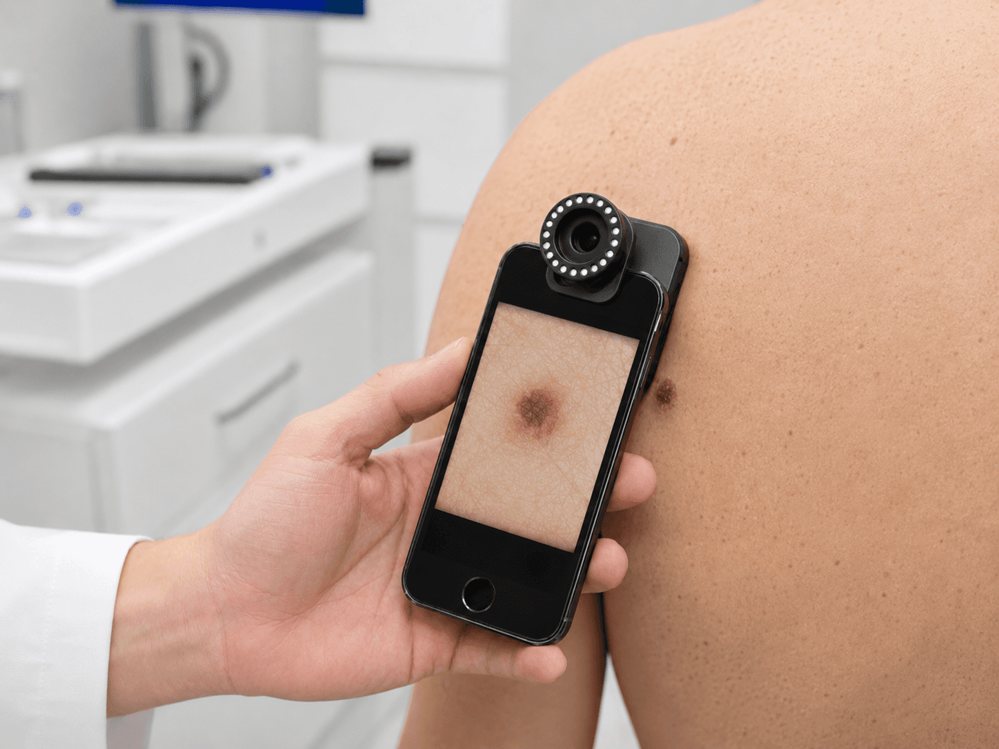 Hero reklamjuostės grafika įmonės klinikinei platformai. Plati žiniatinklio reklamjuostės grafika, kurioje pavaizduoti profesionalūs sveikatos priežiūros paslaugų teikėjai, bendradarbiaujantys modernioje įstaigoje, pritaikyta klinikinės paslaugos nukreipimo puslapiui.