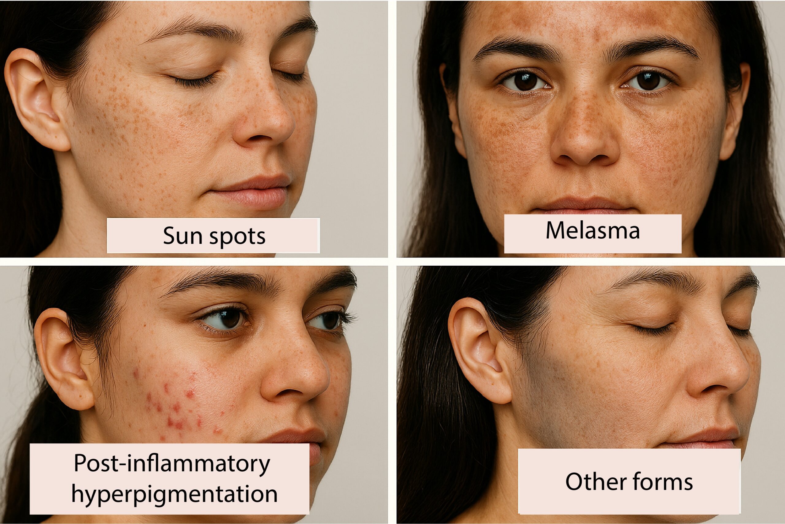 Hiperpigmentacijos tipai ENG_page-0001 Types of Hyperpigmentation